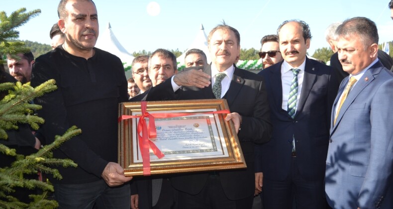 Ayvalık’ta Bakan Eroğlu ve ünlü rockçı Haluk Levent ile ağaç dikti
