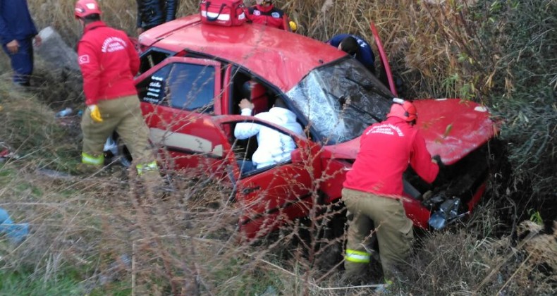 Ayvalık’ta tek taraflı trafik kazası; 1 yaralı