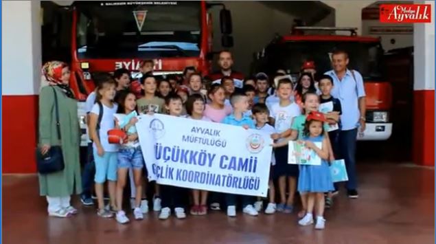 Küçükköy camii yaz Kur’an kursu öğrencilerinden itfaiye ziyareti