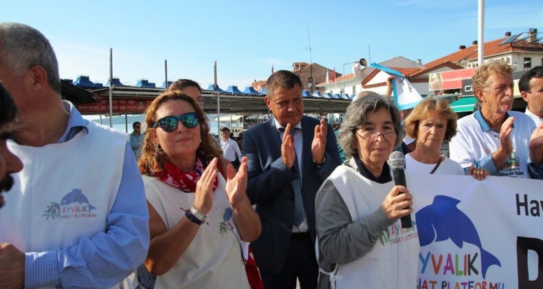Su ve Vicdan Mitingi yürüyüşçüleri Ayvalık’tan geçti