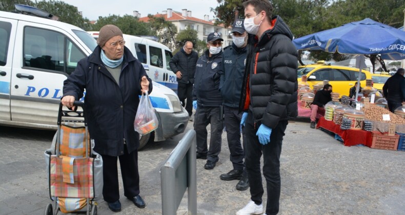 Ayvalık’ta 65 yaş üstü vatandaşlar Pazar yerine sokulmadı