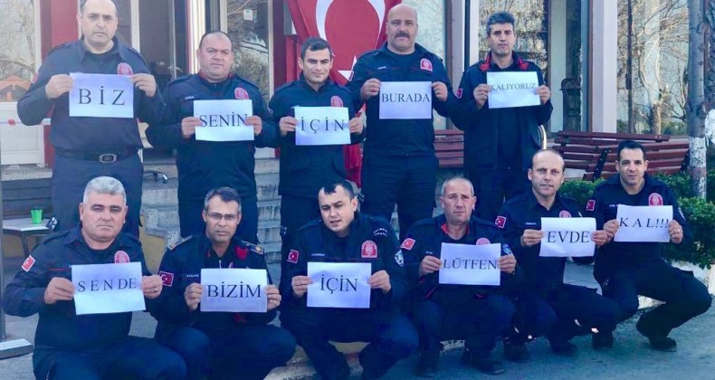 Ayvalıklı itfaiyecilerden anlamlı mesaj