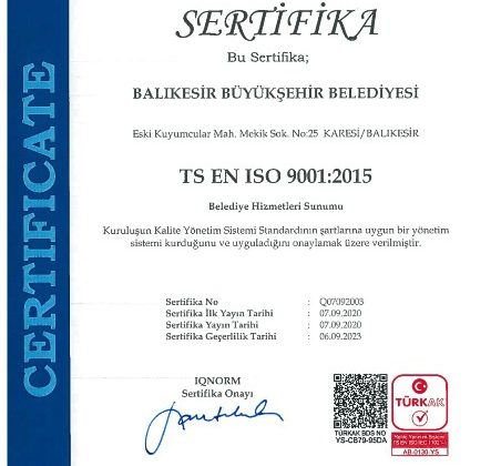 Büyükşehir’in ‘ISO 9001 Kalite Yönetim Sistemi’ belgesi yenilendi