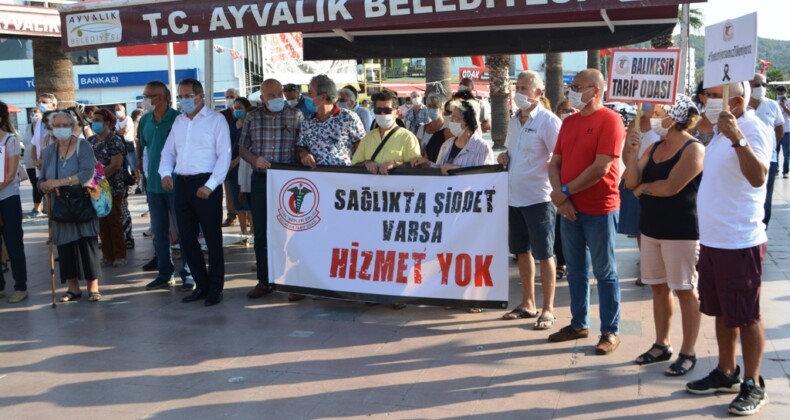 Ayvalık’ta sağlık çalışanlarına yönelik şiddete sert tepki
