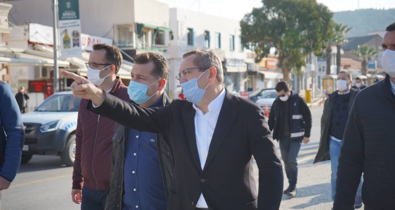 BŞB Yılmaz Ayvalık’taki projeleri Başkan Ergin ile yerinde inceledi