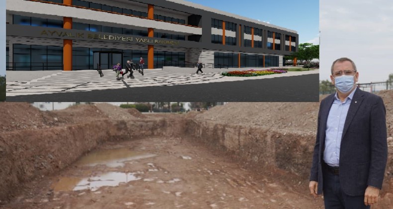 Ayvalık’ta Cihan Şişman Yaşlı Bakımevi için hafriyat çalışmaları başladı