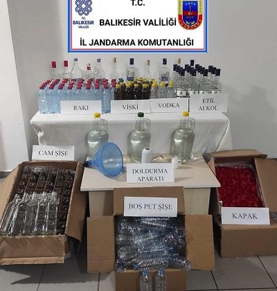 Ayvalık’ta kaçak içki operasyonu