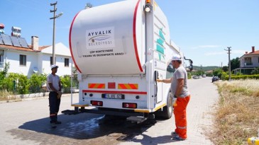 AYVALIK KONTEYNER YIKAMA VE DEZENFEKSİYON ARACIYLA IŞILDIYOR