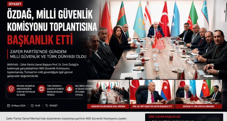ÖZDAĞ, MİLLİ GÜVENLİK KOMİSYONU TOPLANTISINA BAŞKANLIK ETTİ