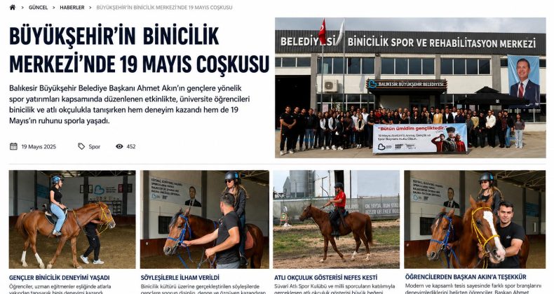 BÜYÜKŞEHİR’İN BİNİCİLİK MERKEZİ’NDE 19 MAYIS COŞKUSU