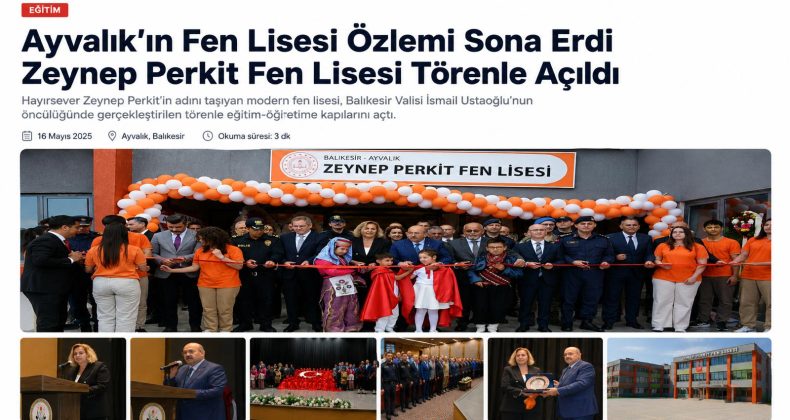 AYVALIK’IN FEN LİSESİ ÖZLEMİ SONA ERDİ