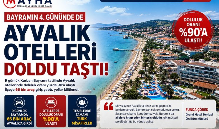 BAYRAMIN 4. GÜNÜNDE DE AYVALIK OTELLERİ DOLDU TAŞTI