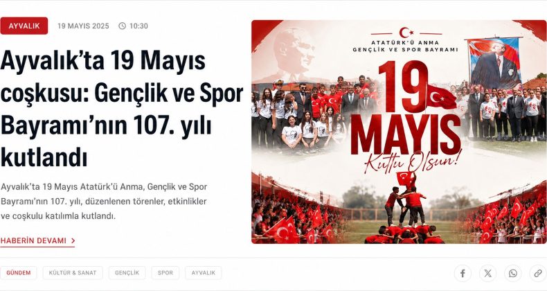 AYVALIK’TA 19 MAYIS COŞKUSU