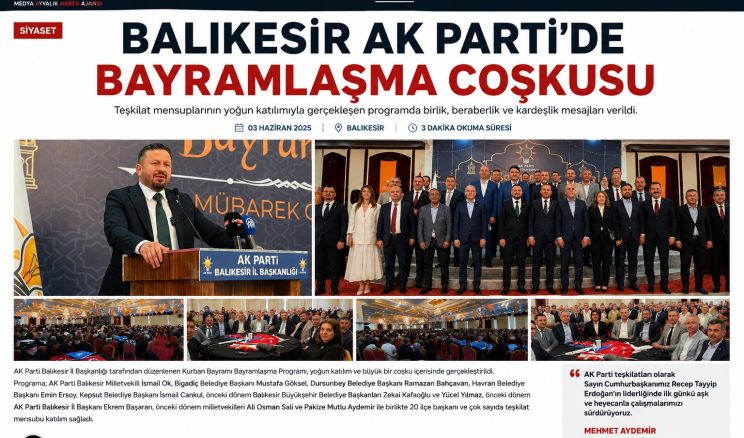 BALIKESİR AK PARTİ’DE BAYRAMLAŞMA