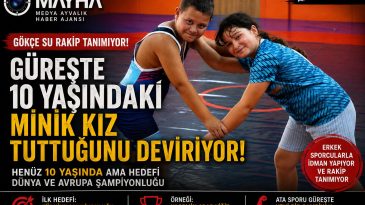GÜREŞTE 10 YAŞINDAKİ MİNİK KIZ TUTTUĞUNU DEVİRİYOR