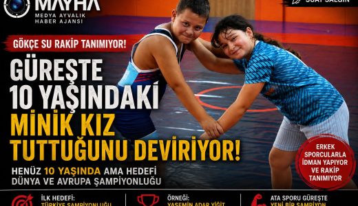 GÜREŞTE 10 YAŞINDAKİ MİNİK KIZ TUTTUĞUNU DEVİRİYOR