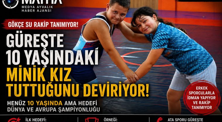 GÜREŞTE 10 YAŞINDAKİ MİNİK KIZ TUTTUĞUNU DEVİRİYOR