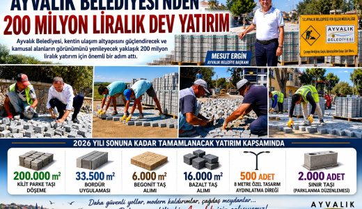 AYVALIK BELEDİYESİ’NDEN 200 MİLYON LİRALIK DEV YATIRIM