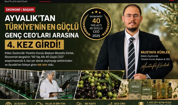 AYVALIK’TAN TÜRKİYE’NİN EN GÜÇLÜ GENÇ CEO’LARI ARASINA 4. KEZ GİRDİ