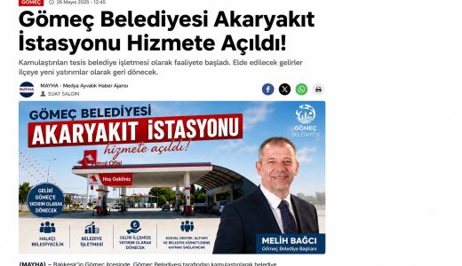 GÖMEÇ BELEDİYESİ AKARYAKIT İSTASYONU HİZMETE AÇILDI