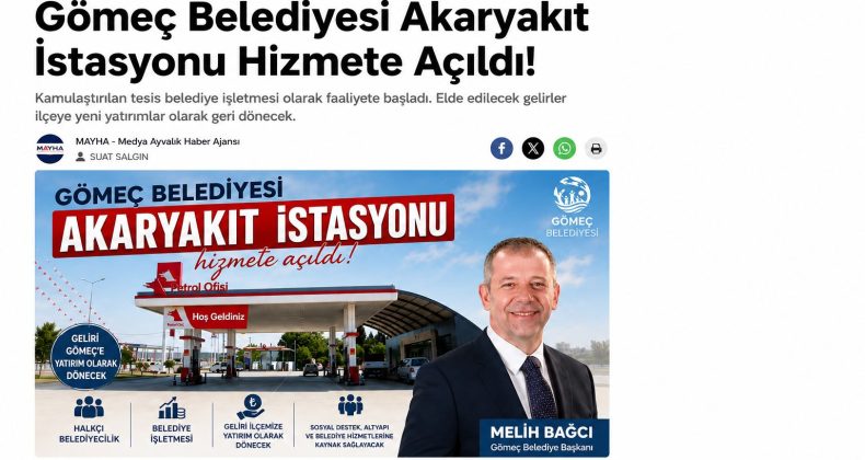 GÖMEÇ BELEDİYESİ AKARYAKIT İSTASYONU HİZMETE AÇILDI