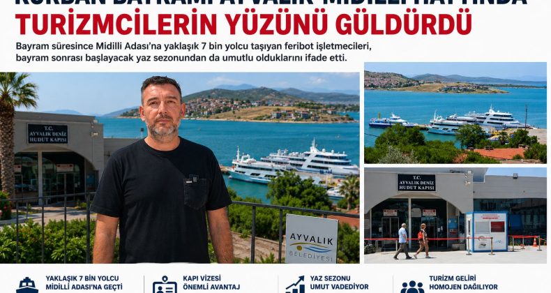 KURBAN BAYRAMI, AYVALIK-MİDİLLİ HATTINDA TURİZMCİLERİN YÜZÜNÜ GÜLDÜRDÜ